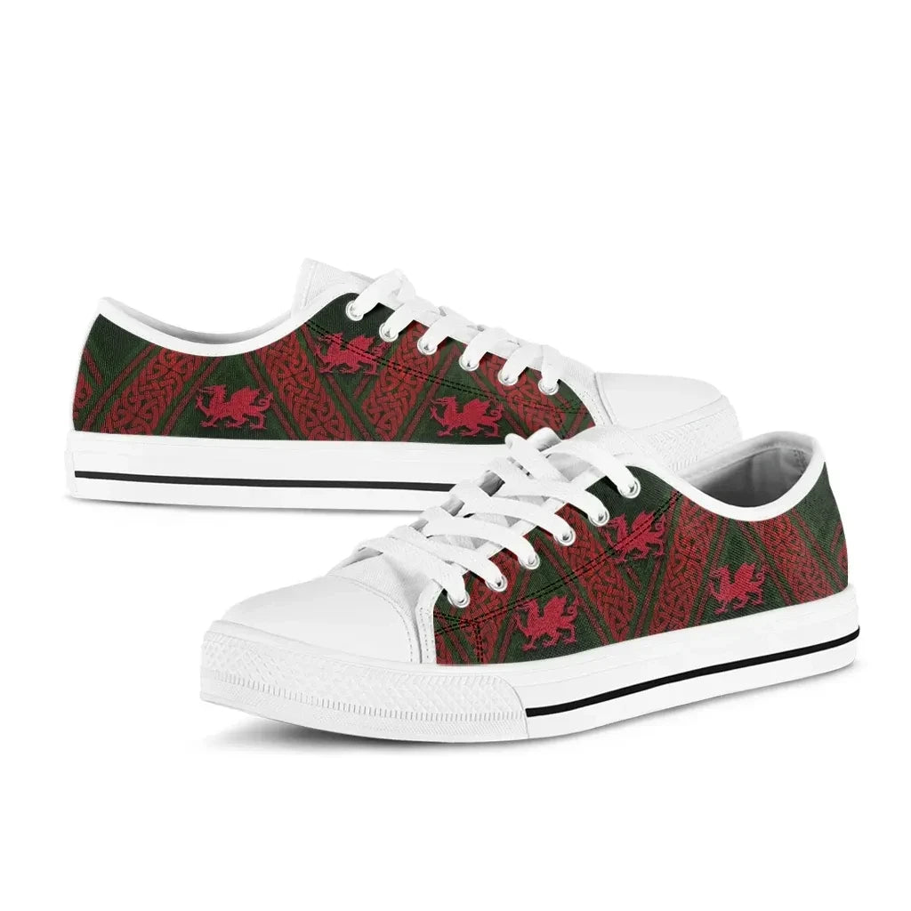 Wales Celtic Celtic Low Top Shoes Welsh Dragon Cross Style