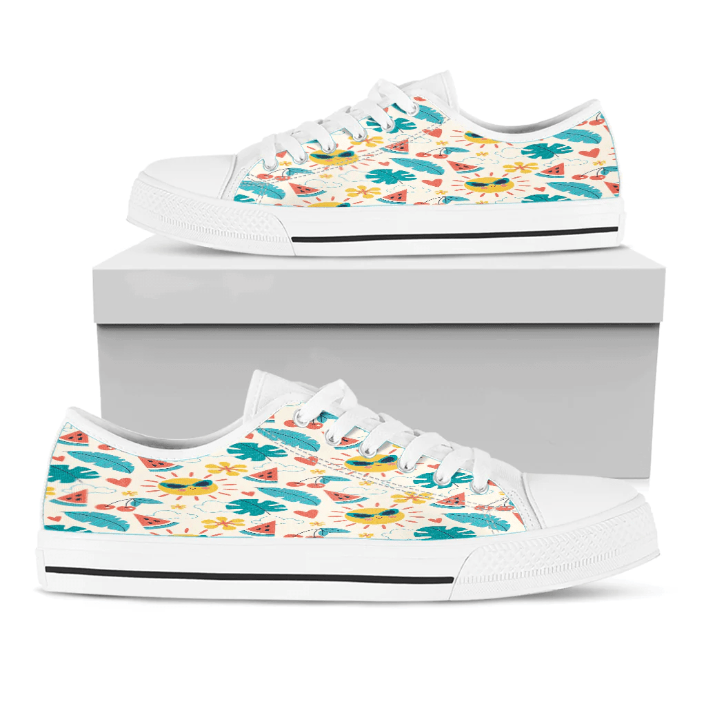 Shoes Summer Pattern Sun And Watermelon Low Top Shoes