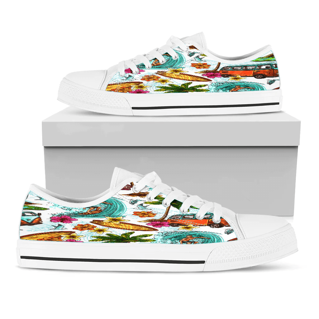 Shoes Alohawaiian Summer Pattern Sea Travel And Surfring Low Top Shoes