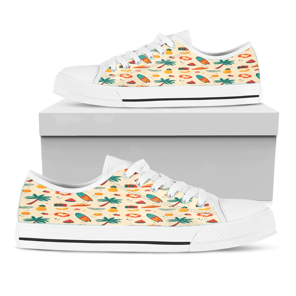 Shoes Hawaiian Summer Travel Pattern Low Top Shoes