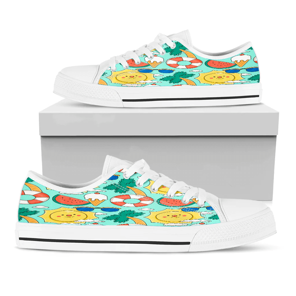Shoes Summer Pattern Comic Style And Sun Low Top Shoes