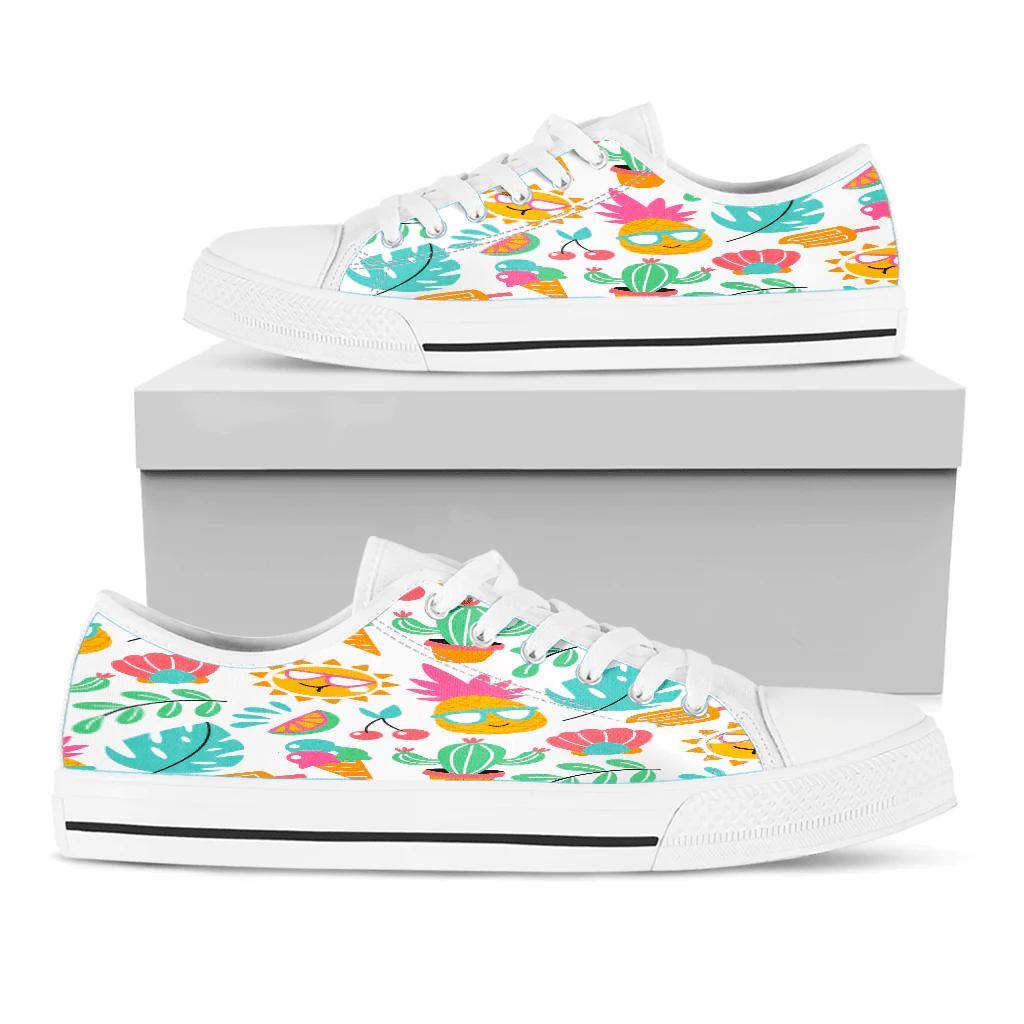 Shoes Summer Pattern Funny Drawings Low Top Shoes