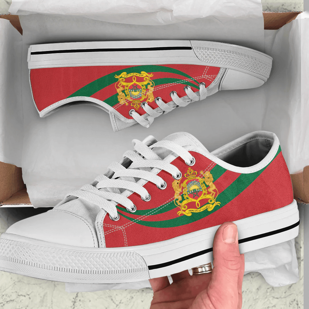 Shoes Morocco Coat Of Arms And Flag Low Top Shoes