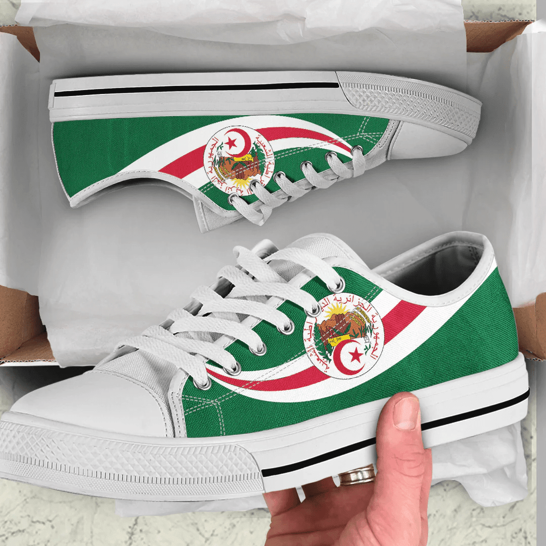 Shoes Algeria Coat Of Arms And Flag Low Top Shoes