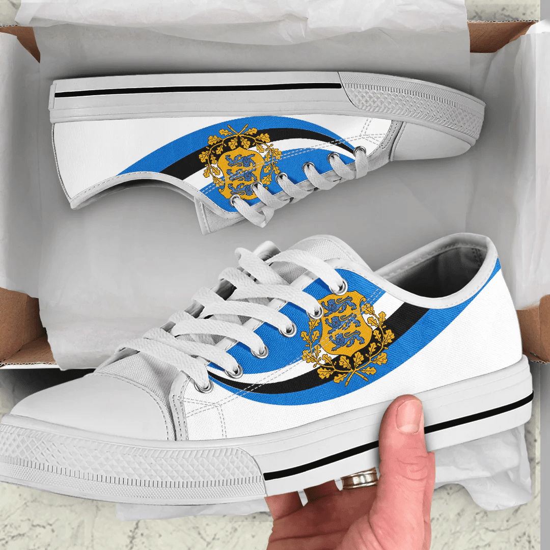 Shoes Estonia Coat Of Arms And Flag Low Top Shoes