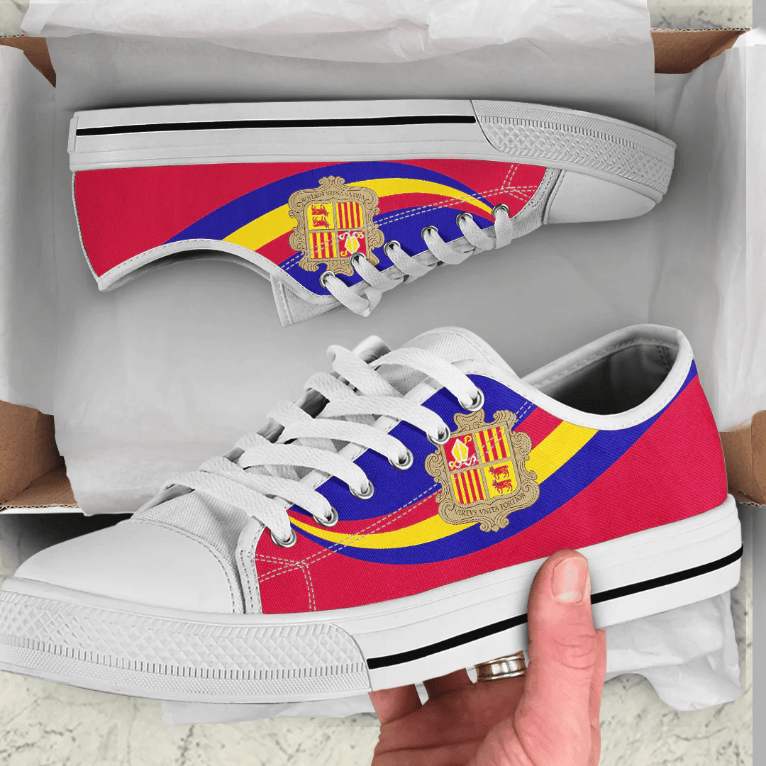Shoes Andorra Coat Of Arms And Flag Low Top Shoes