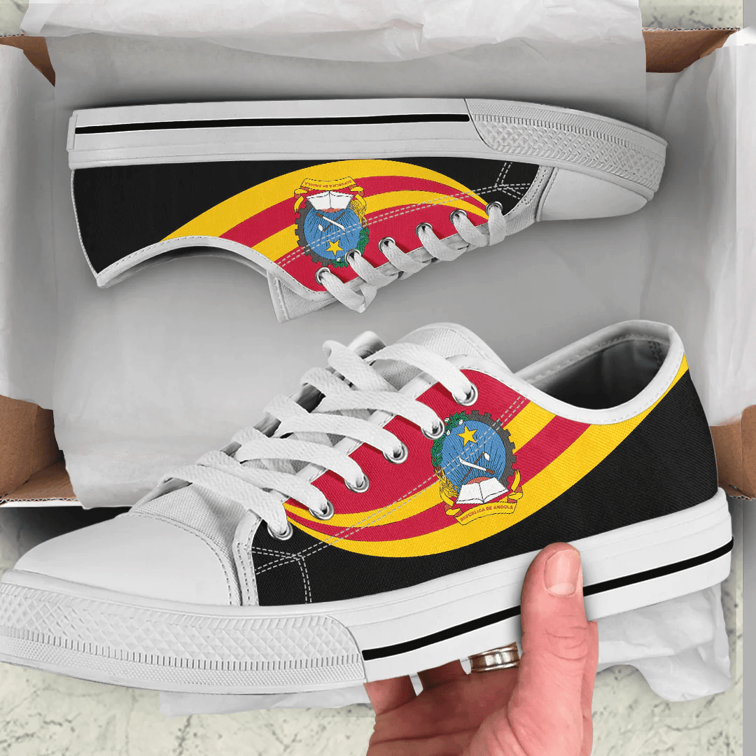 Shoes Angola Coat Of Arms And Flag Low Top Shoes