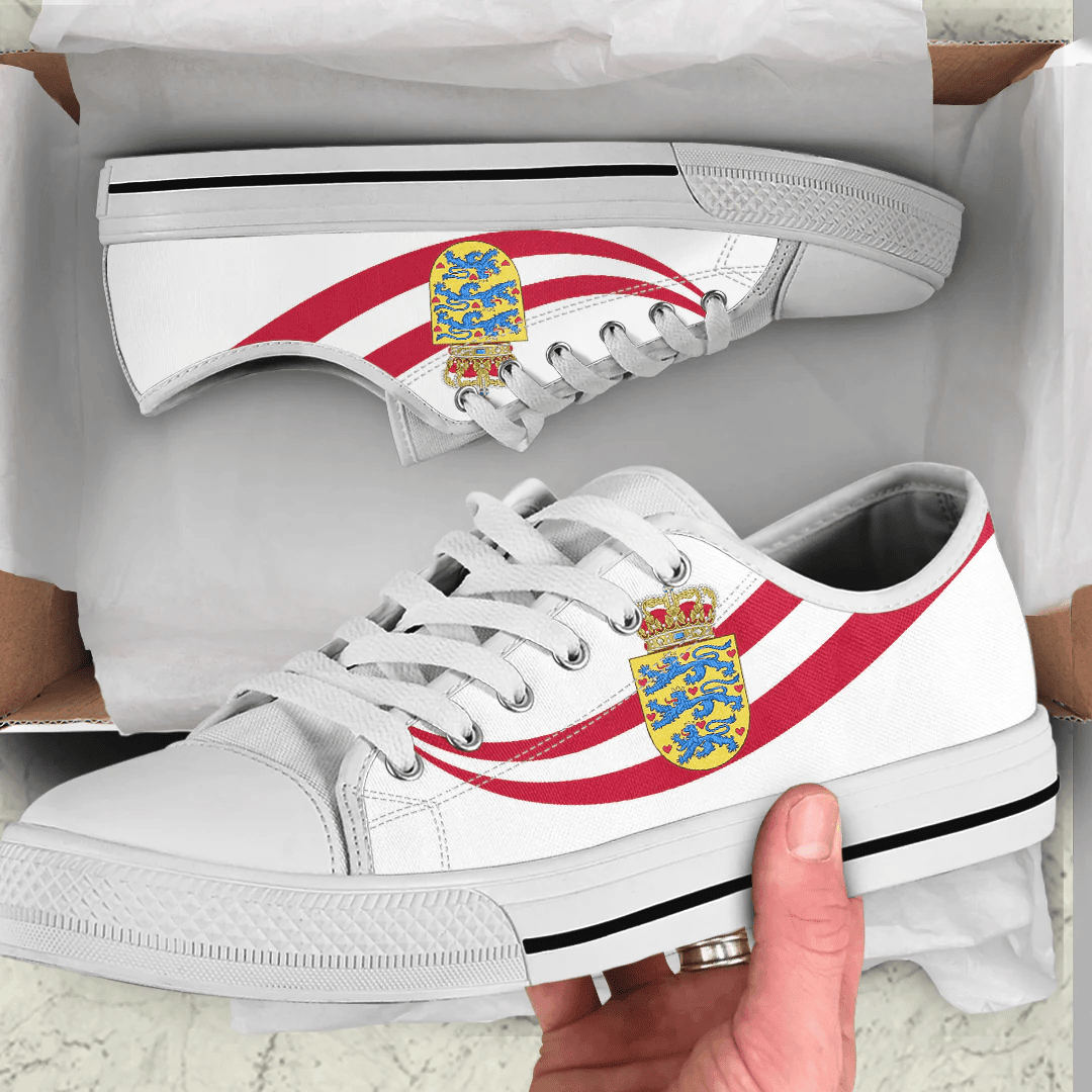 Shoes Denmark Coat Of Arms And Flag Low Top Shoes