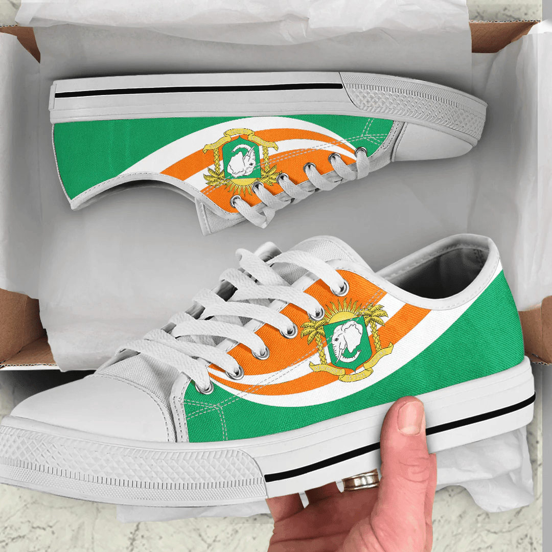 Shoes Ivory Coast Coat Of Arms And Flag Low Top Shoes