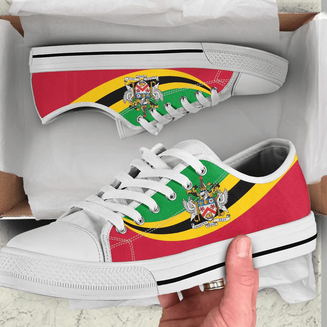 Shoes Saint Kitts And Nevis Coat Of Arms And Flag Low Top Shoes