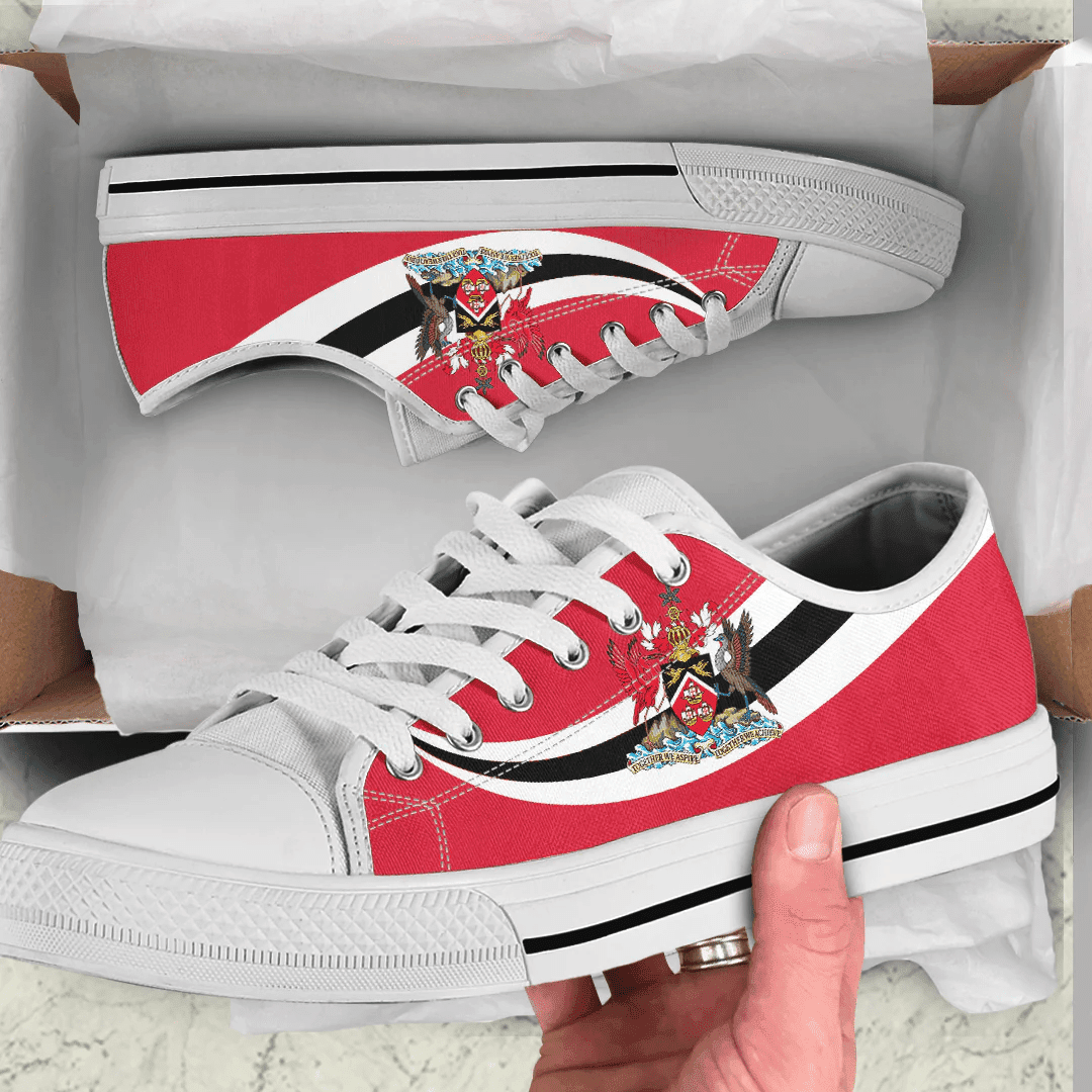 Shoes Trinidad And Tobago Coat Of Arms And Flag Low Top Shoes