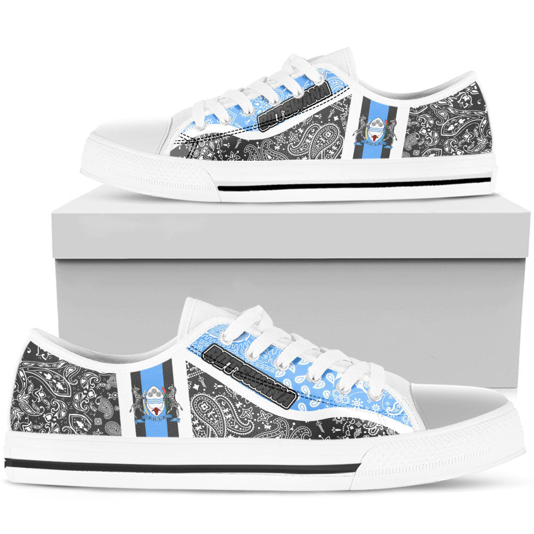 Shoes Botswana Black Version Low Top Shoes Paisley Bandana Special Style