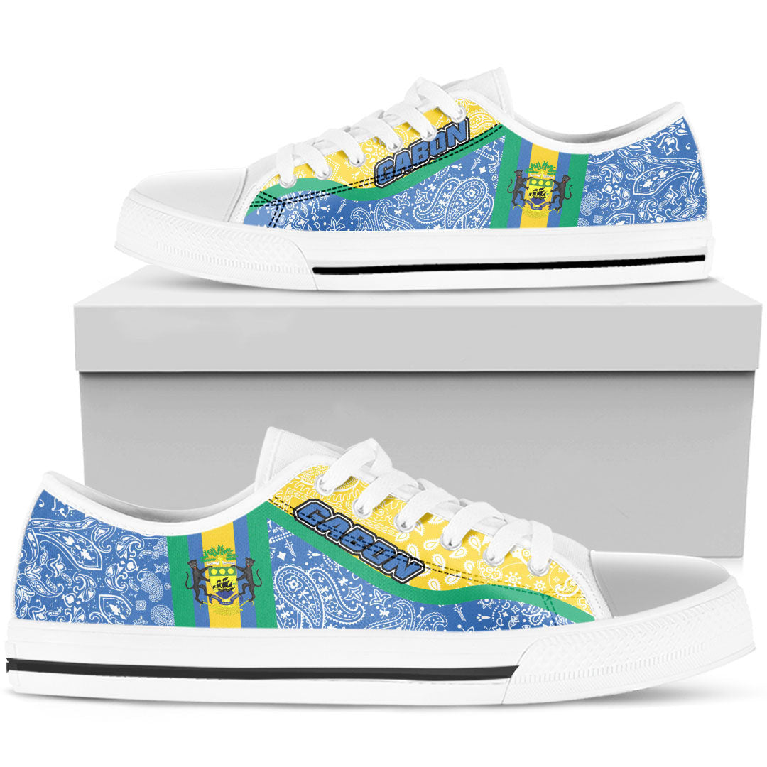 Shoes Gabon Blue Version Low Top Shoes Paisley Bandana Special Style