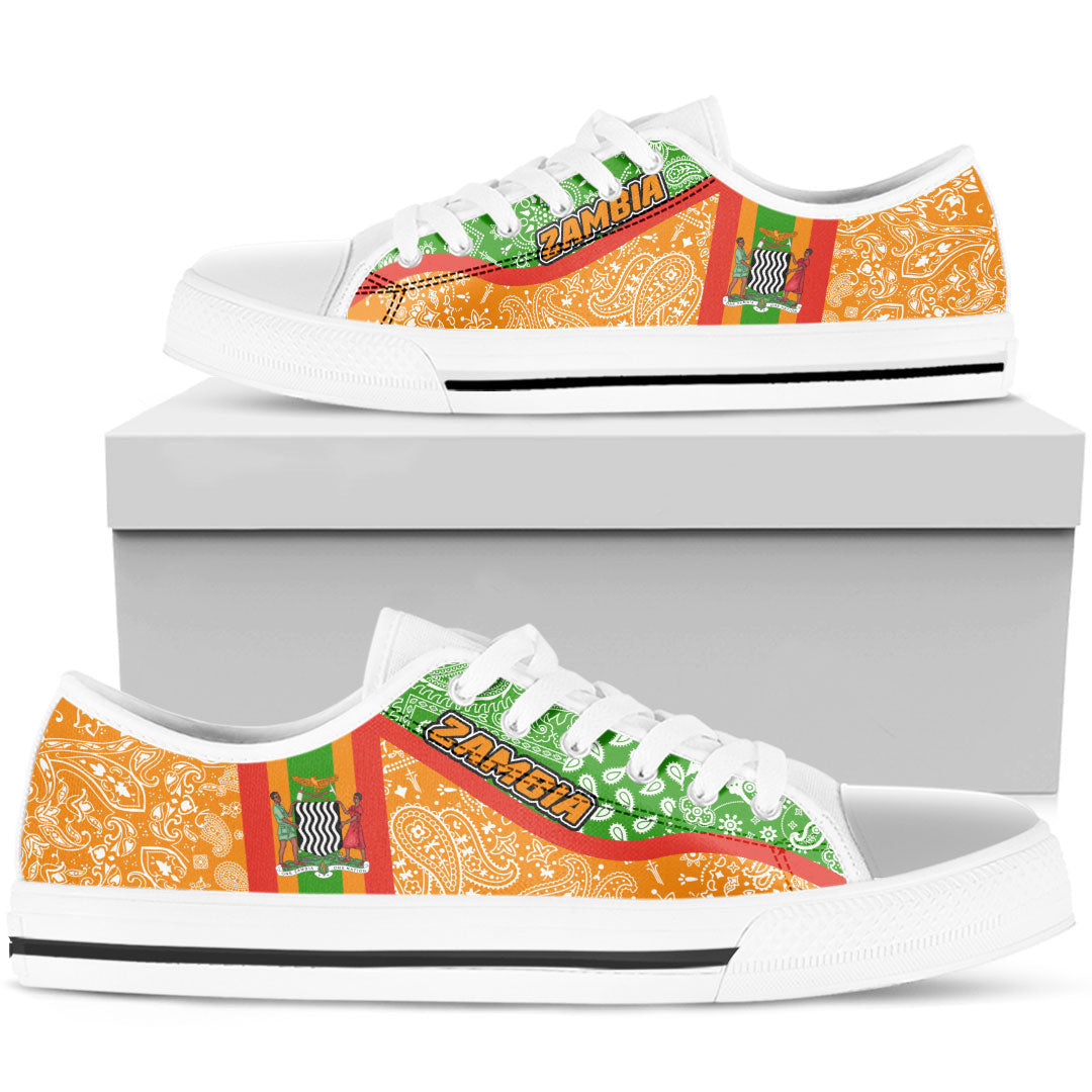 Shoes Zambia Orange Version Low Top Shoes Paisley Bandana Special Style