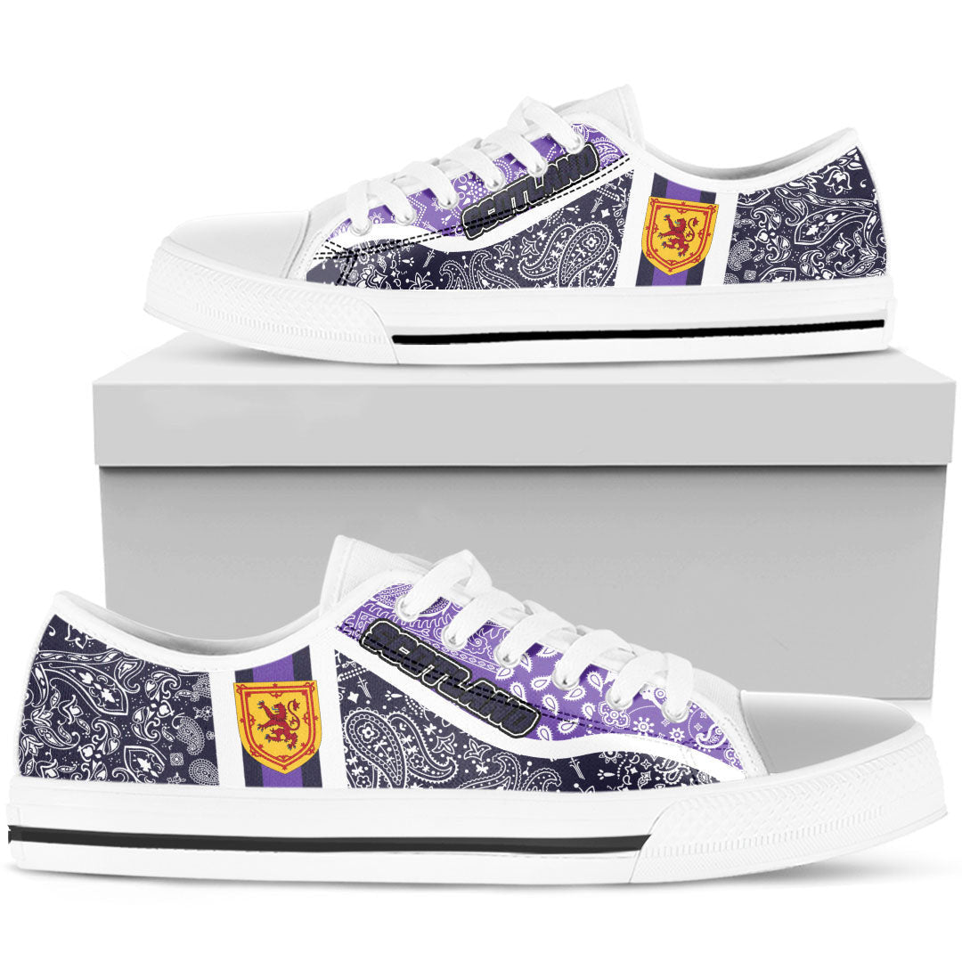 Shoes Scotland Navy Blue Version Low Top Shoes Paisley Bandana Special Style