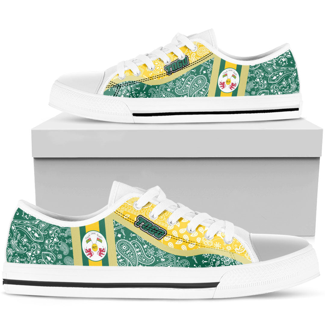 Shoes Togo Green Version Low Top Shoes Paisley Bandana Special Style