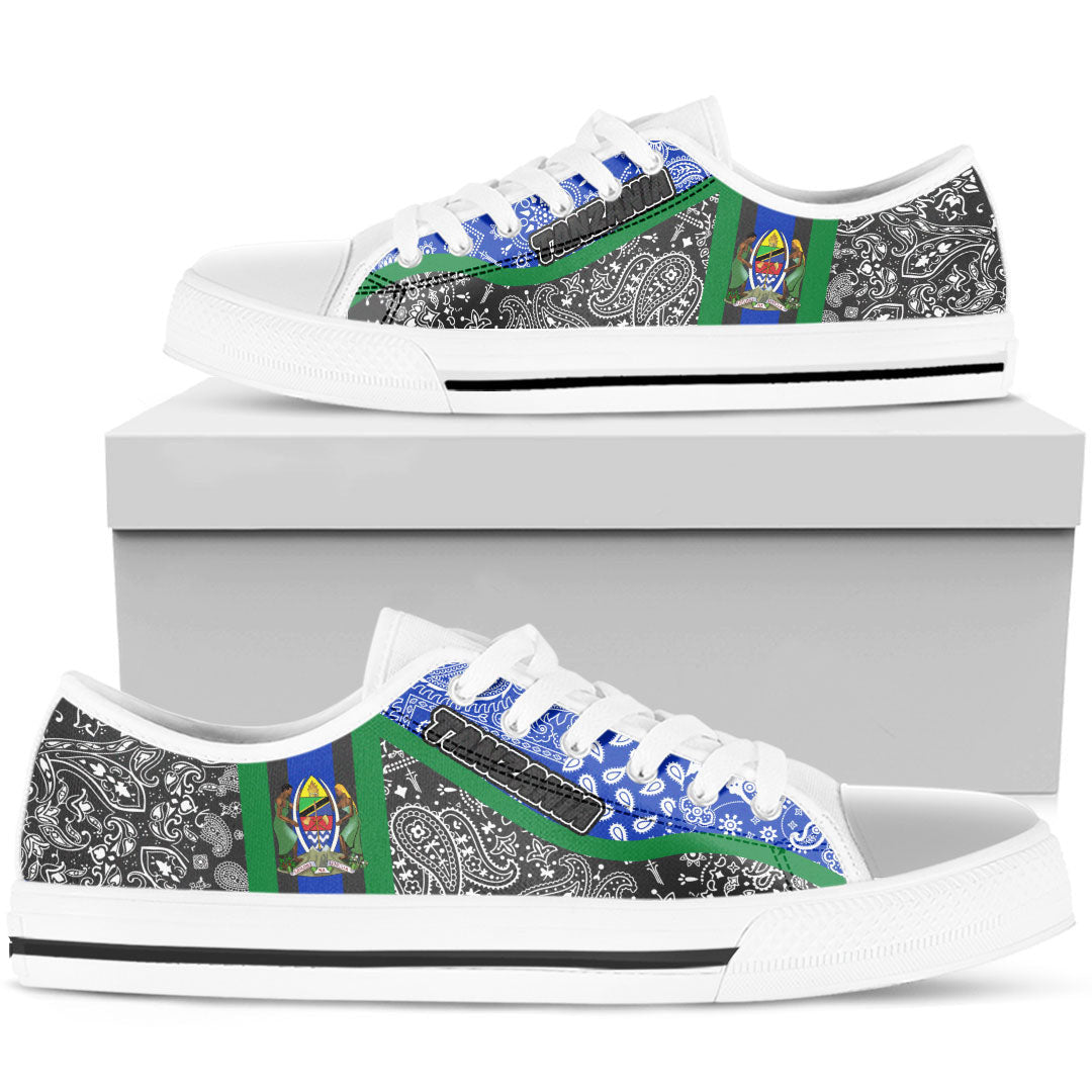 Shoes Tanzania Black Version Low Top Shoes Paisley Bandana Special Style