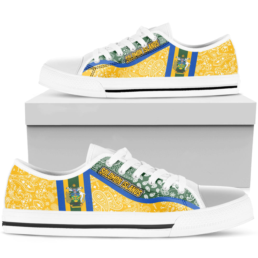 Shoes Solomon Islands Low Top Shoes Paisley Bandana Special Style