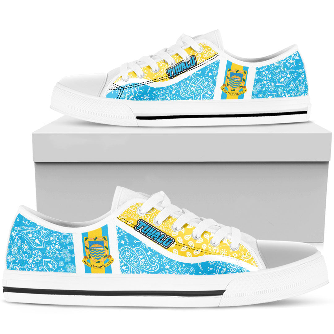 Shoes Tuvalu Low Top Shoes Paisley Bandana Special Style