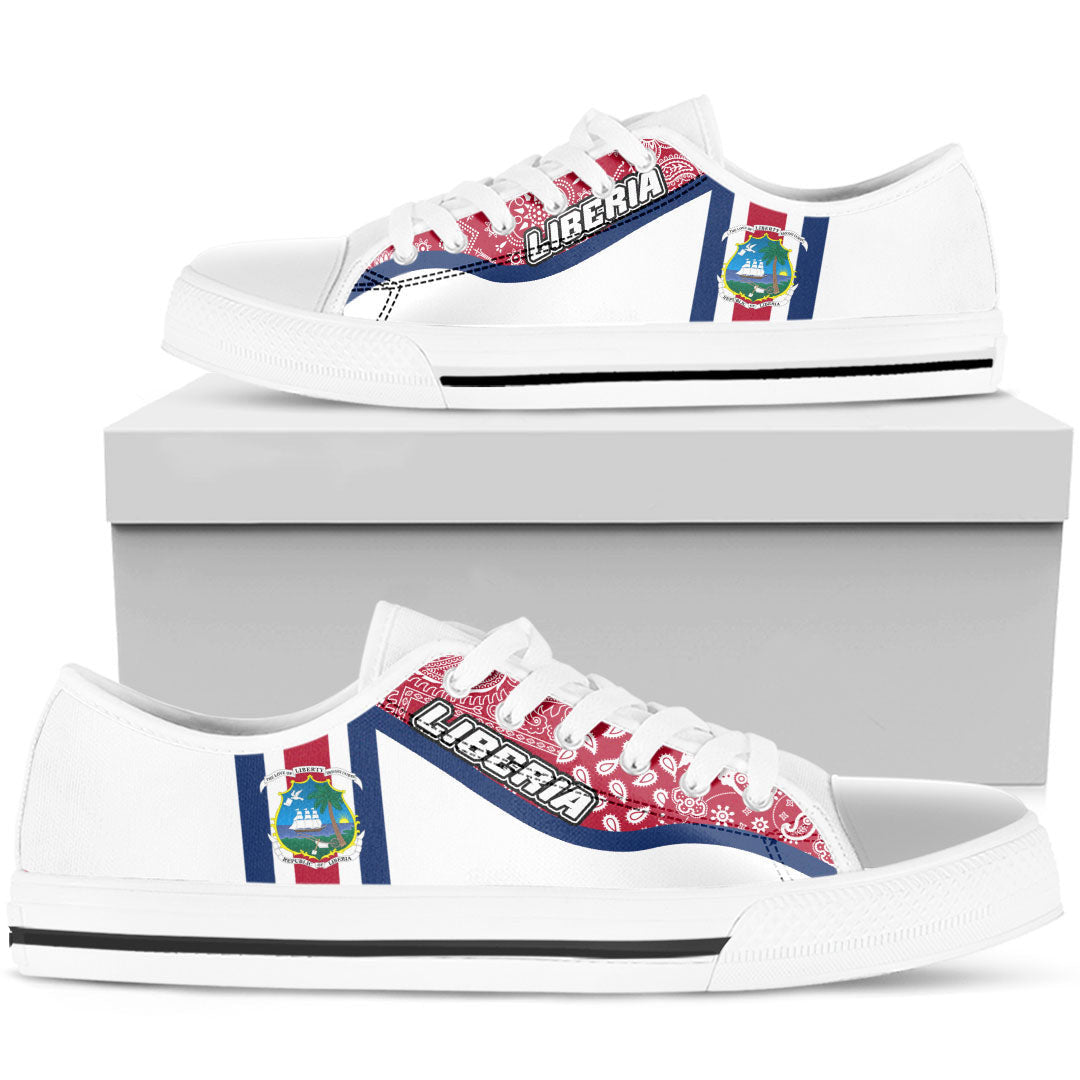 Shoes Liberia White Version Low Top Shoes Paisley Bandana Special Style