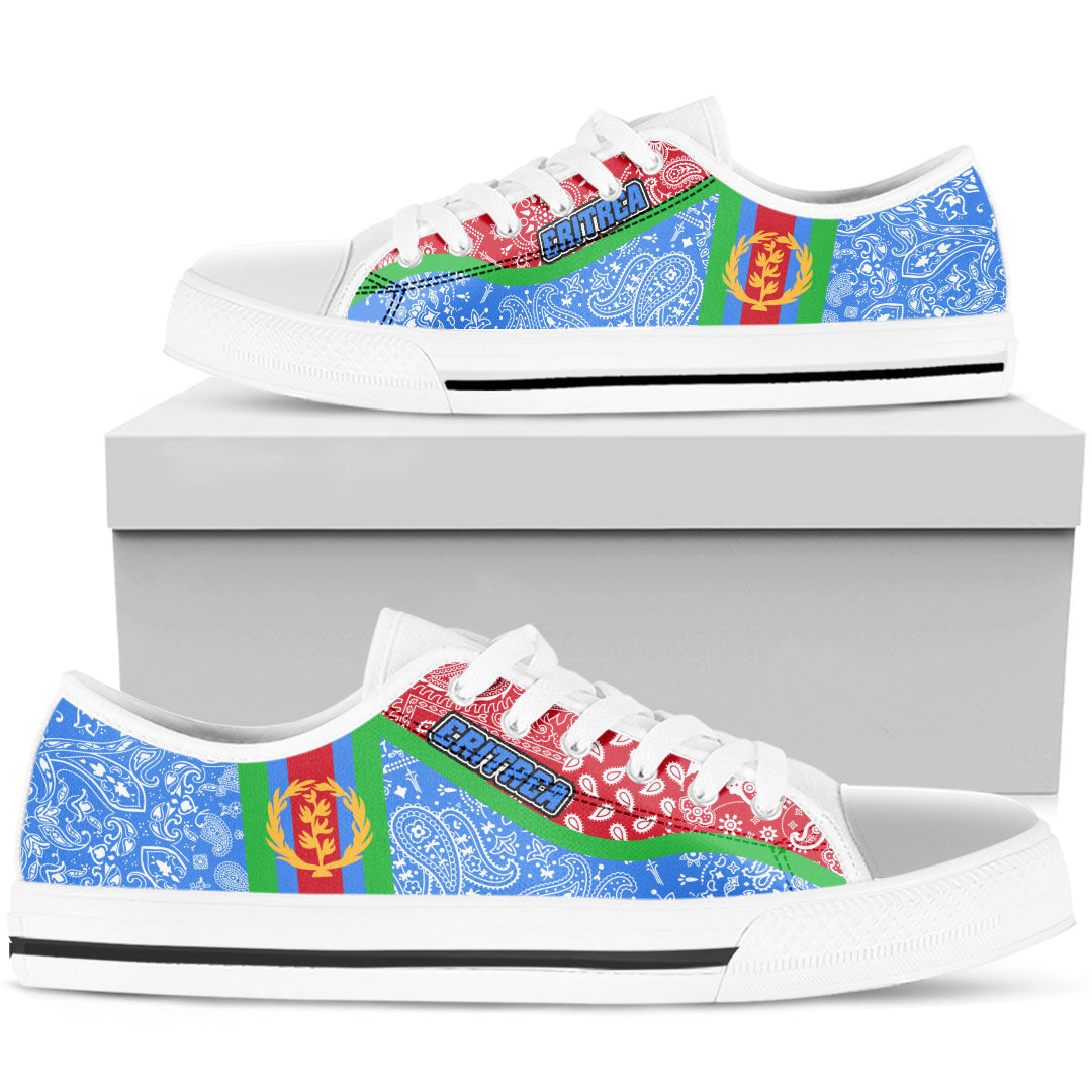 Shoes Eritrea Blue Version Low Top Shoes Paisley Bandana Special Style