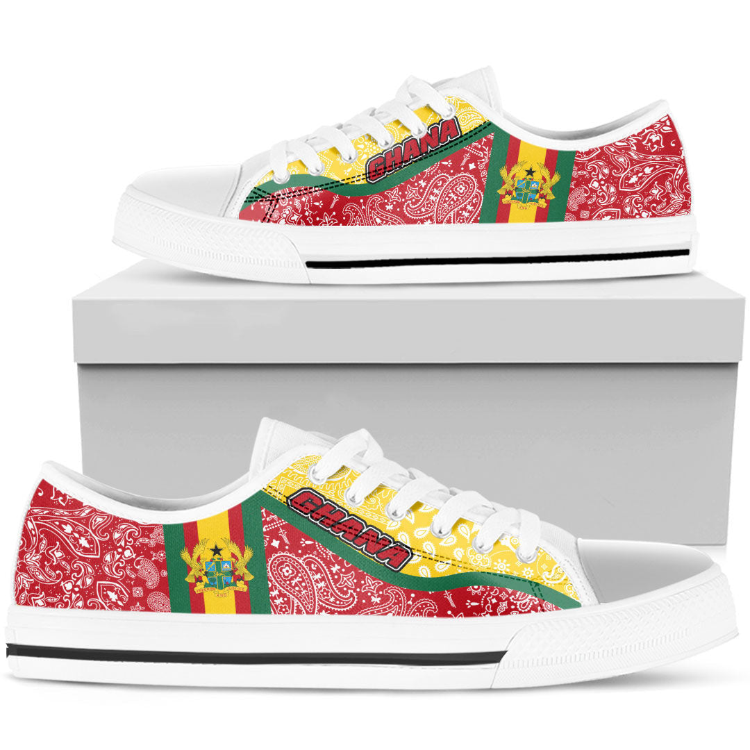 Shoes Ghana Red Version Low Top Shoes Paisley Bandana Special Style