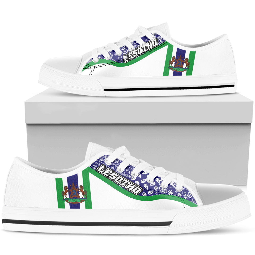 Shoes Lesotho White Version Low Top Shoes Paisley Bandana Special Style
