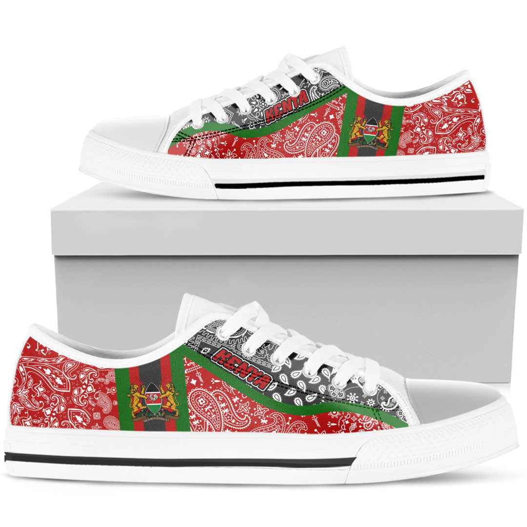 Shoes Kenya Red Version Low Top Shoes Paisley Bandana Special Style