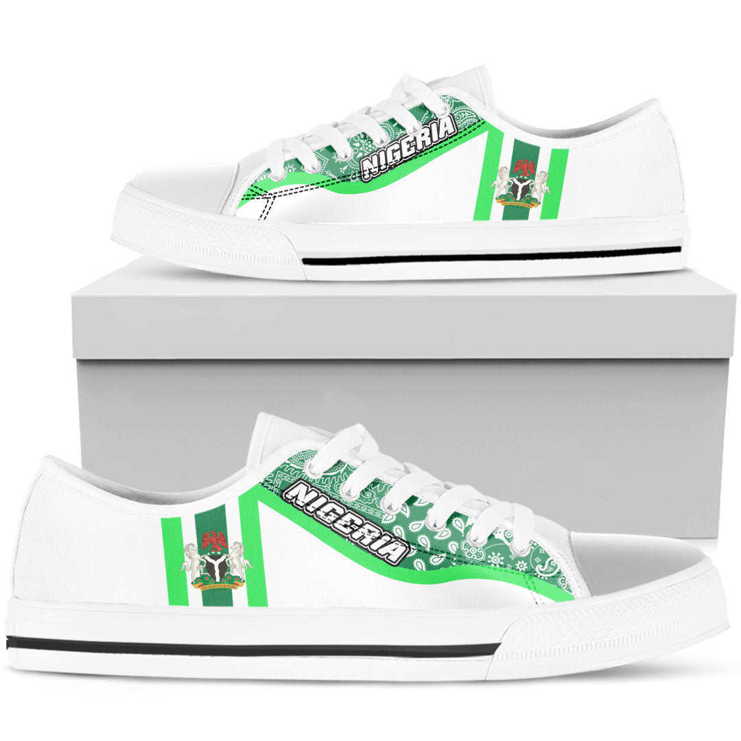 Shoes Nigeria White Version Low Top Shoes Paisley Bandana Special Style