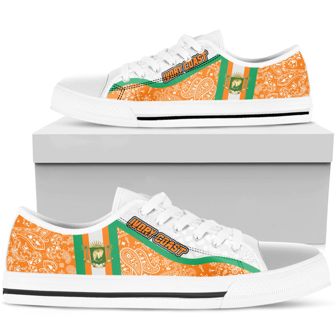 Shoes Ivory Coast Low Top Shoes Paisley Bandana Special Style