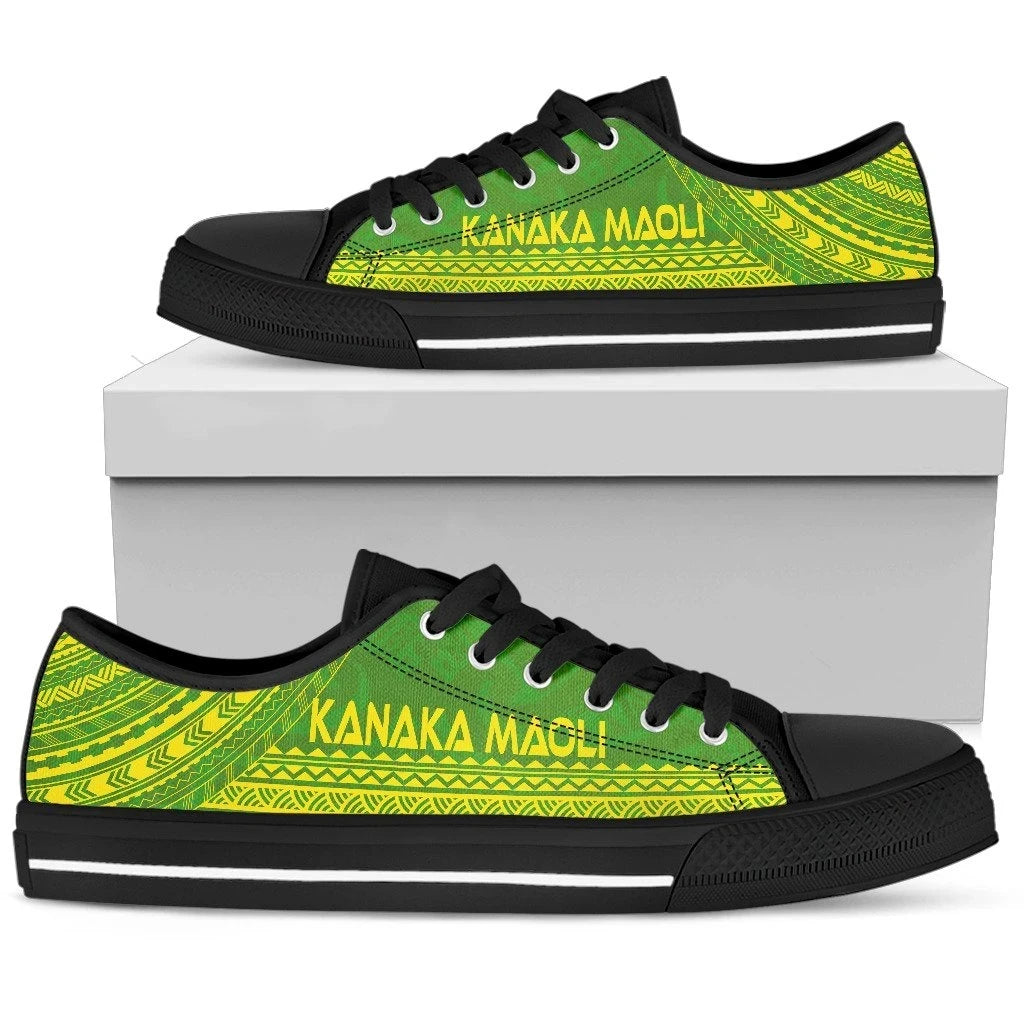 Kanaka Maoli Low Top Shoes Polynesian Flag Chief Version