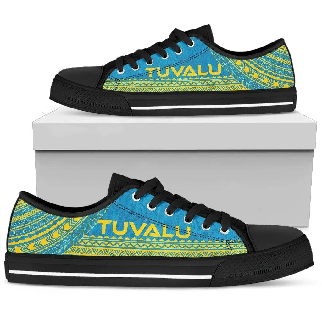 Tuvalu Low Top Shoes Polynesian Flag Chief Version