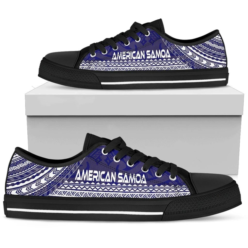 American Samoa Low Top Shoes Polynesian Flag Chief Version
