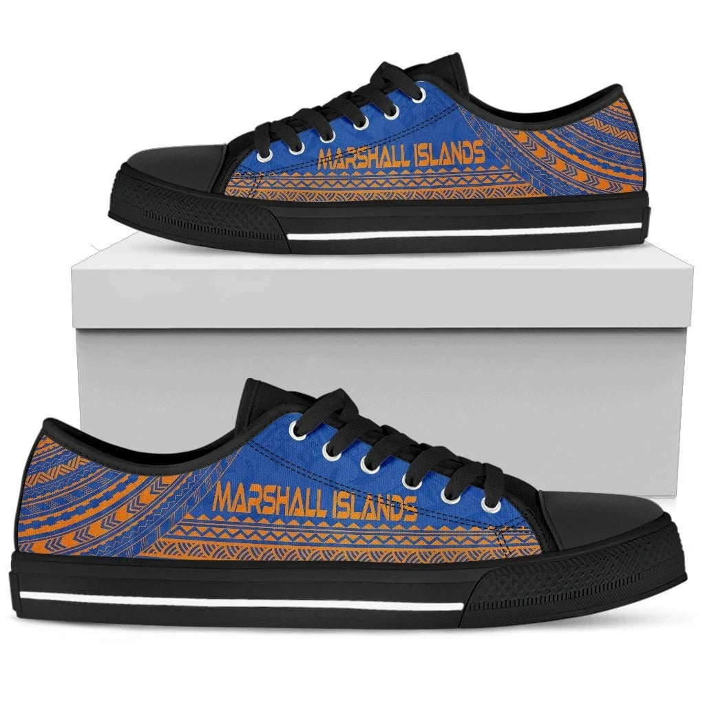 Marshall Islands Low Top Shoes Polynesian Flag Chief Version