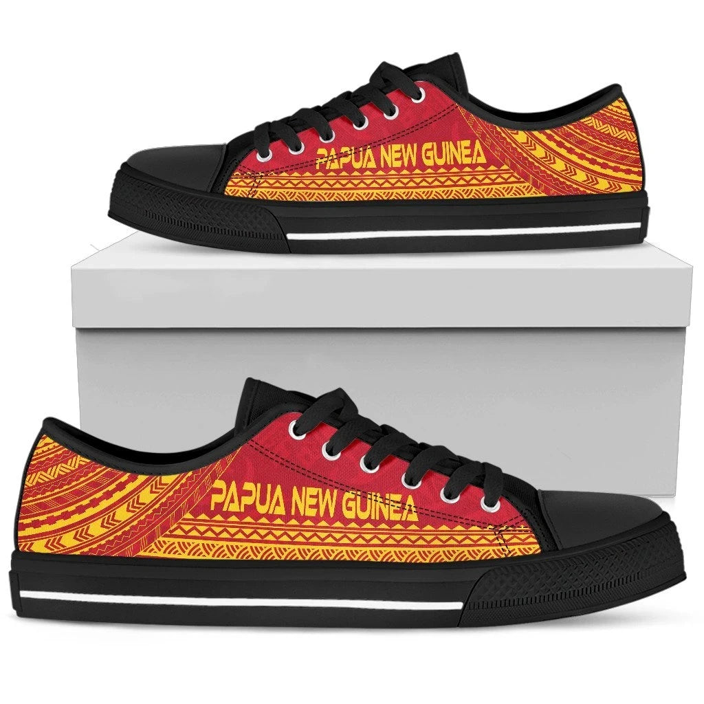Papua New Guinea Low Top Shoes Polynesian Flag Chief Version