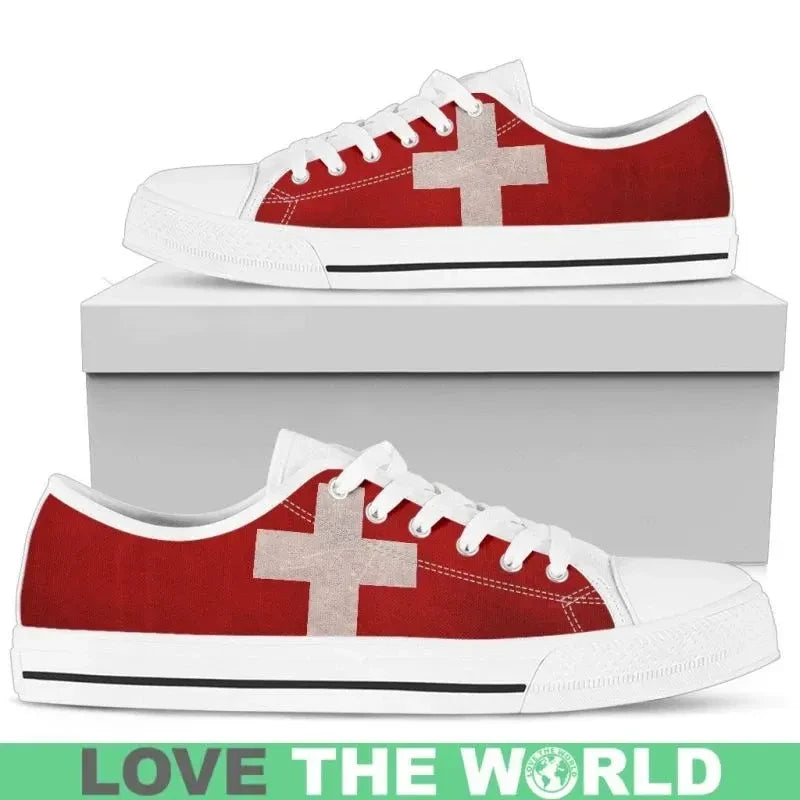 Switzerland Grunge Flag Low Top Shoes
