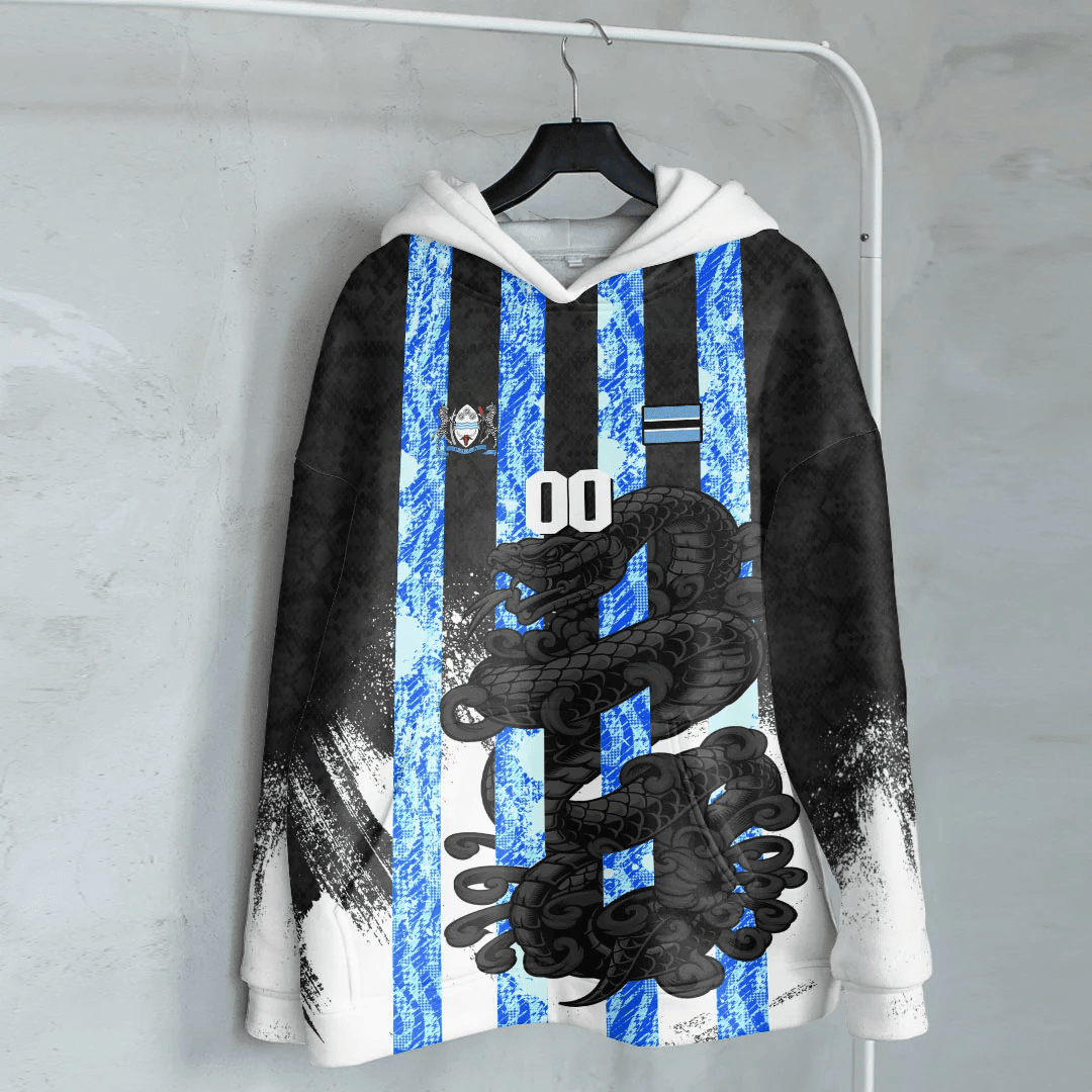 Africa Clothing Botswana Black Version Hoodie Snake Jersey