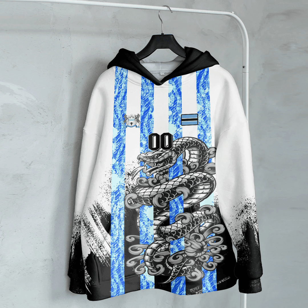 Africa Clothing Botswana White Version Hoodie Snake Jersey