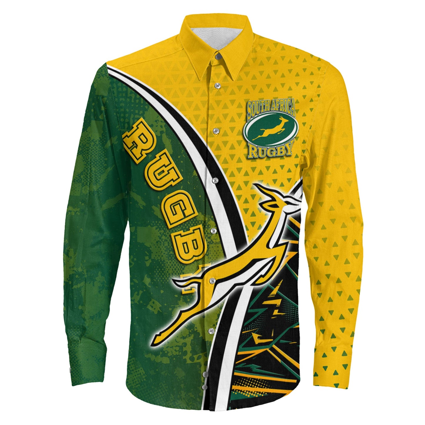 Long Sleeve Button Shirt South Africa Rugby Sport New Style