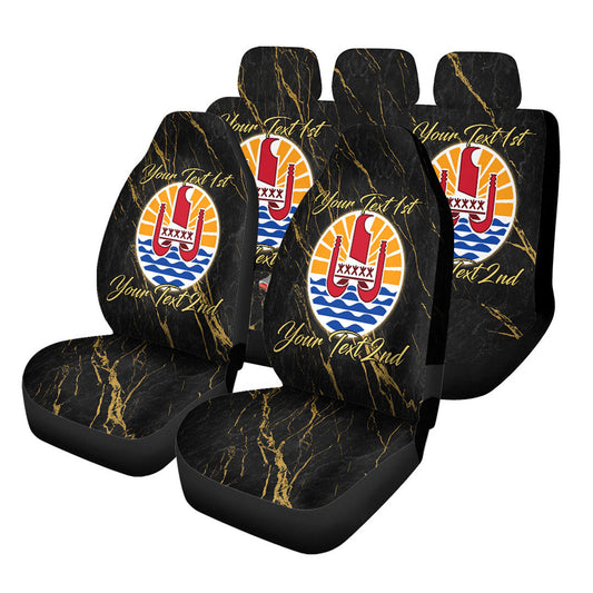 French Polynesia Car Seat Covers Luxury Marble Style Car Accessories
