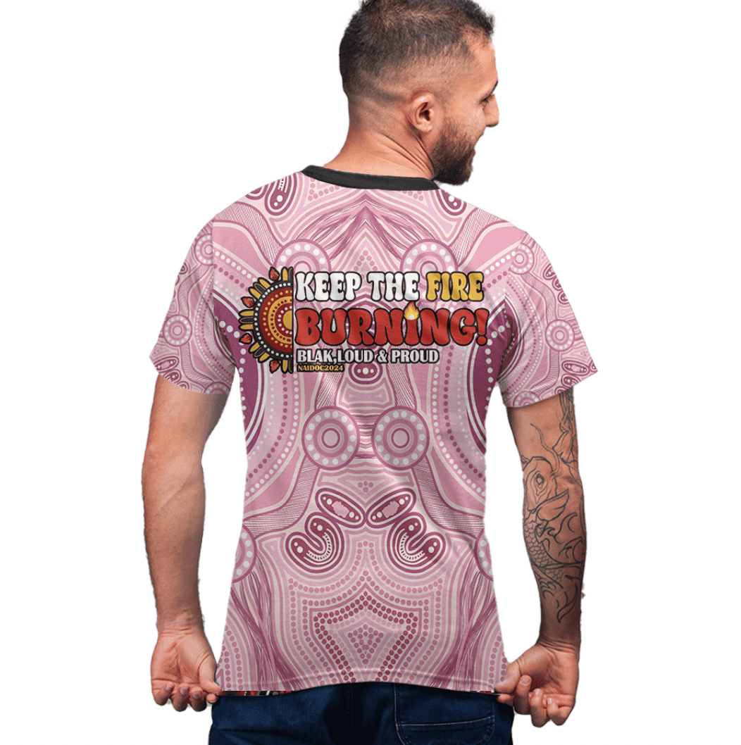 Australia Naidoc 2024 Pink Aboriginal Dot Painting T Shirt