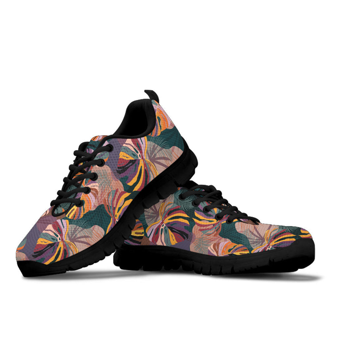 Sneaker Tropical Monstera And Palm Leaves