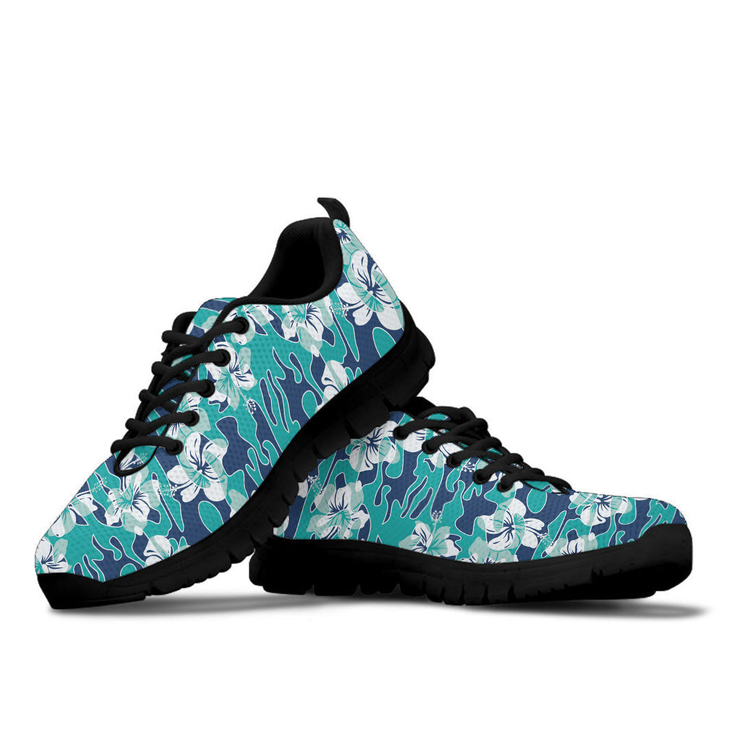 Sneaker Camouflage Wave Hibiscus Flower