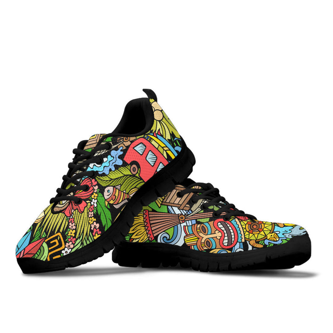 Sneaker Cartoon doodles Hawaii
