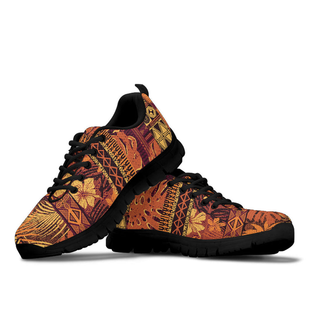 Sneaker Hibiscus Tribal Fabric Abstract Vintage