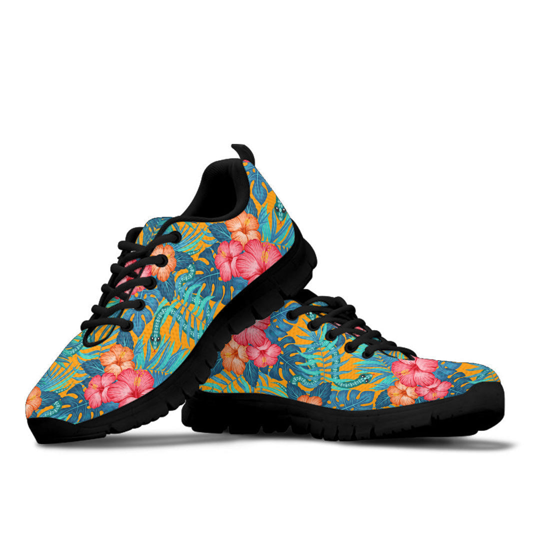 Sneaker Tropical Hawaiian Pattern With Snakes