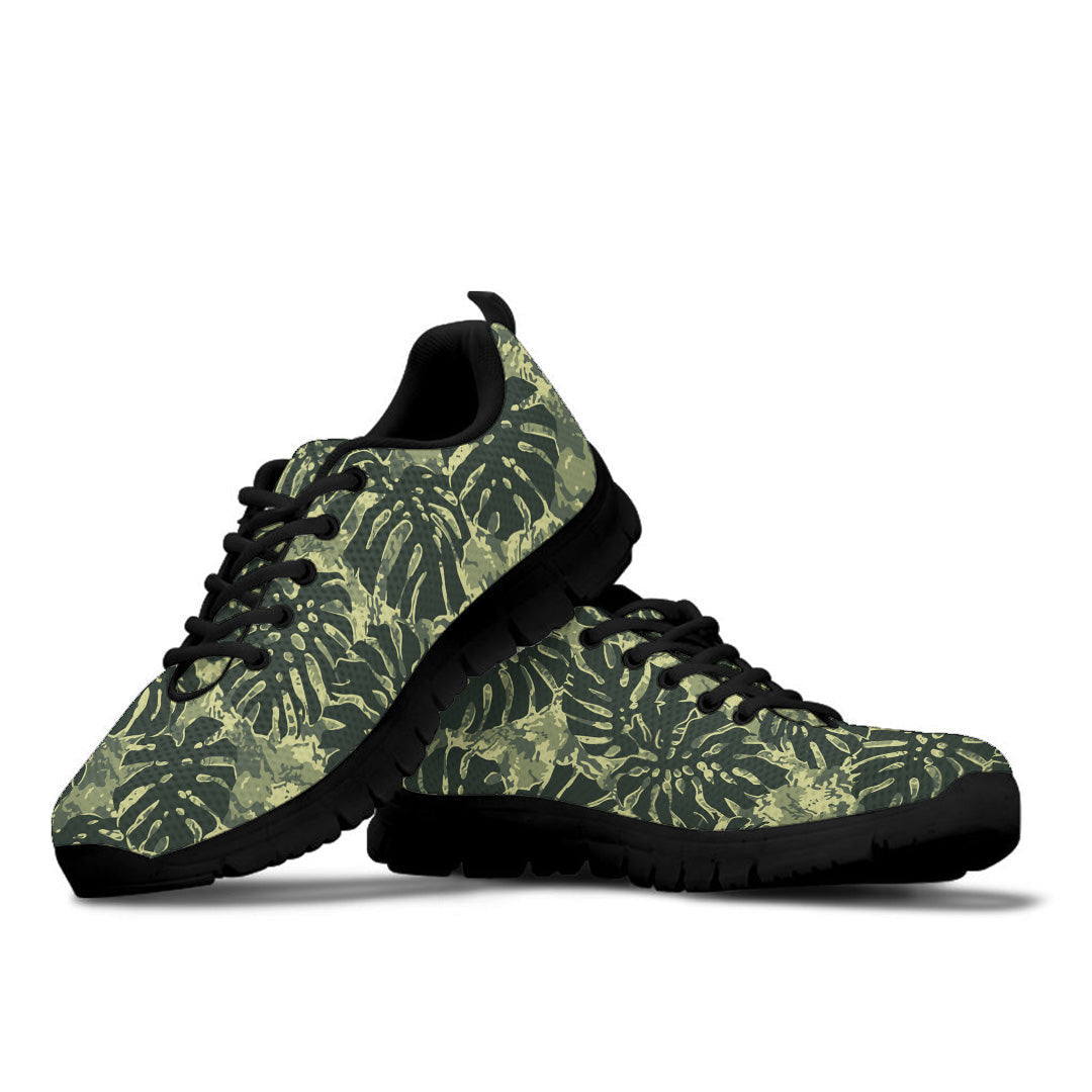 Sneaker Tropical Monstera Leaves With Camouflage