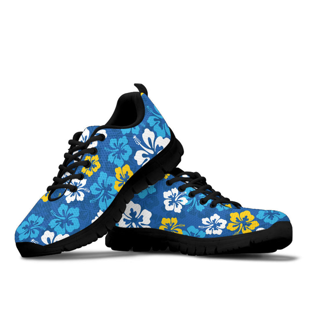 Sneaker Seamless Repeat Pattern With Hibiscus Flowers
