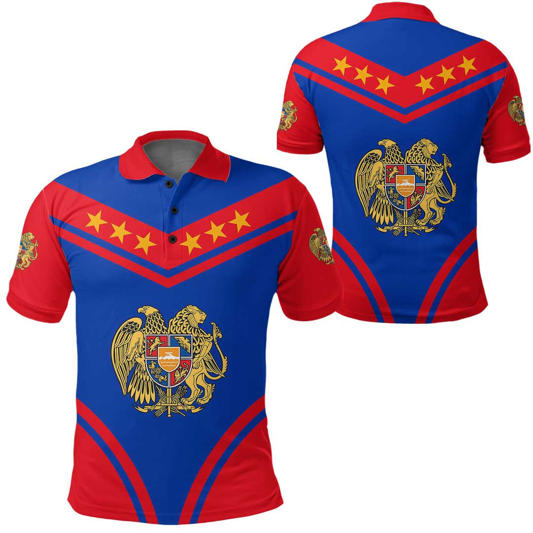 Polo Shirt Armenia Flag Star Polo Shirt