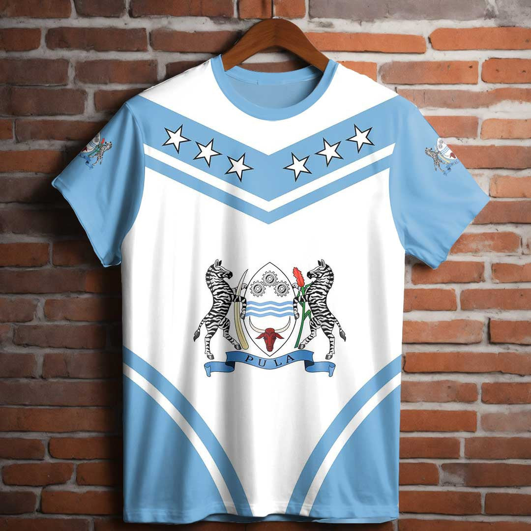 T Shirt Botswana Flag Star Style T Shirt